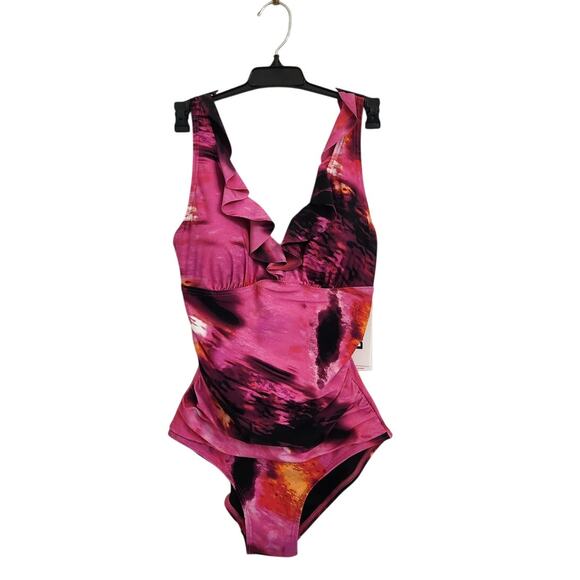 DKNY Women's Swimsuit One Piece Tummy Compression Resort Vacation S - Picture 2 of 9